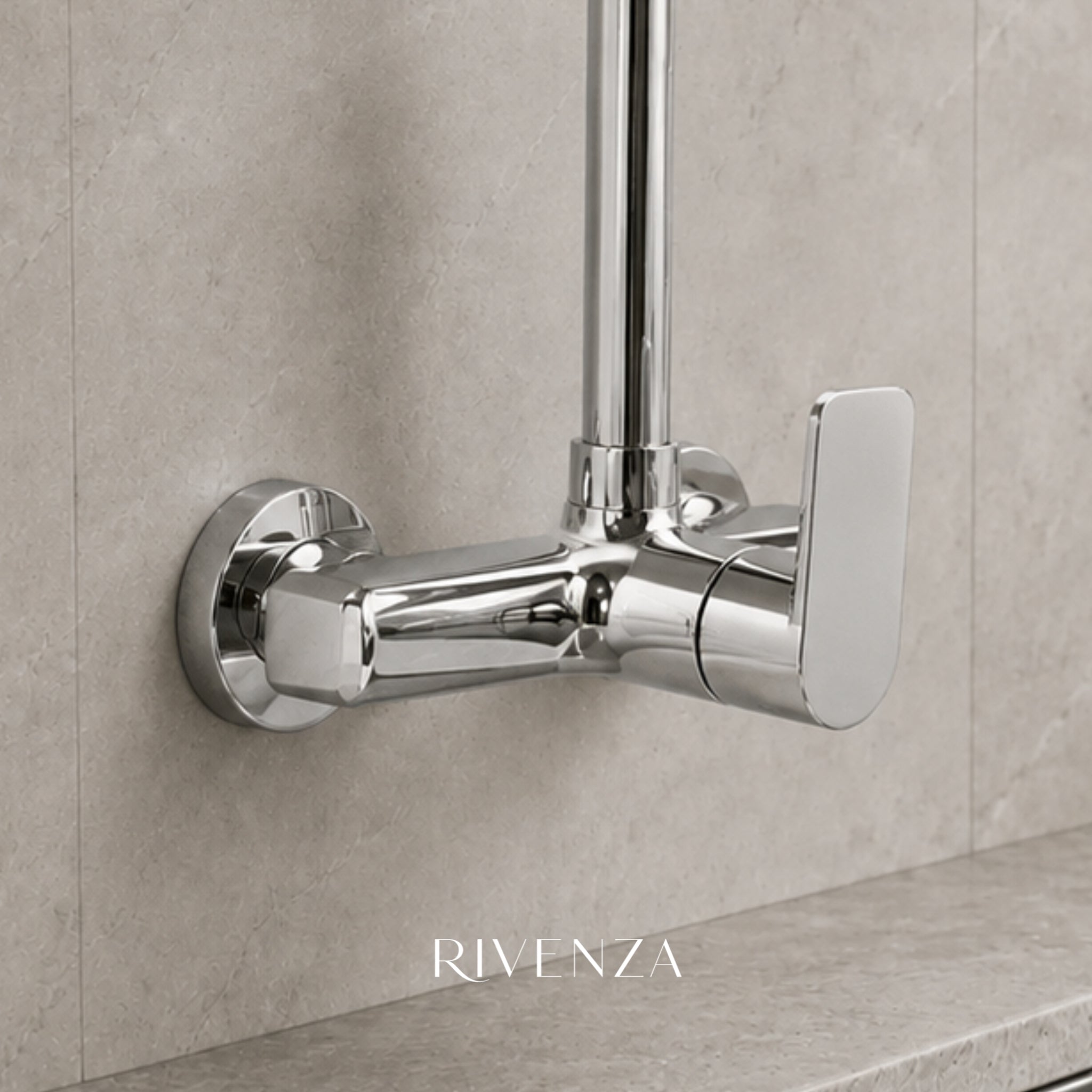 Grifería de pared para cocina - Plata y Negro