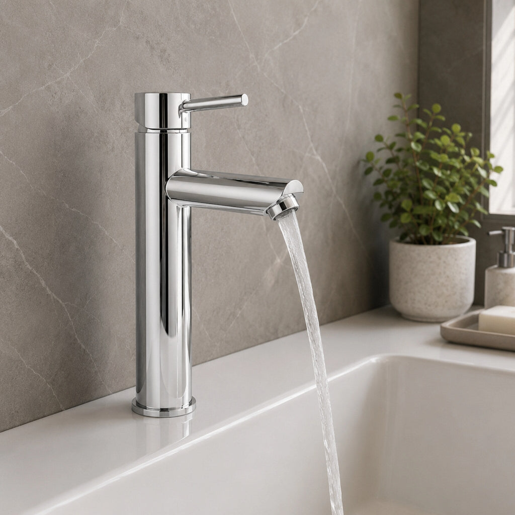 Grifería alta para lavabo