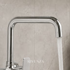 Grifería de pared para cocina - Plata y Negro