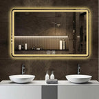 Espejo LED rectangular táctil con antivaho