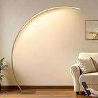 Lampara de Pie Curva Dorada Led Tricolor | RVZ-258