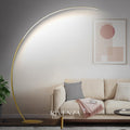 Lampara de Pie Curva Dorada Led Tricolor | RVZ-258