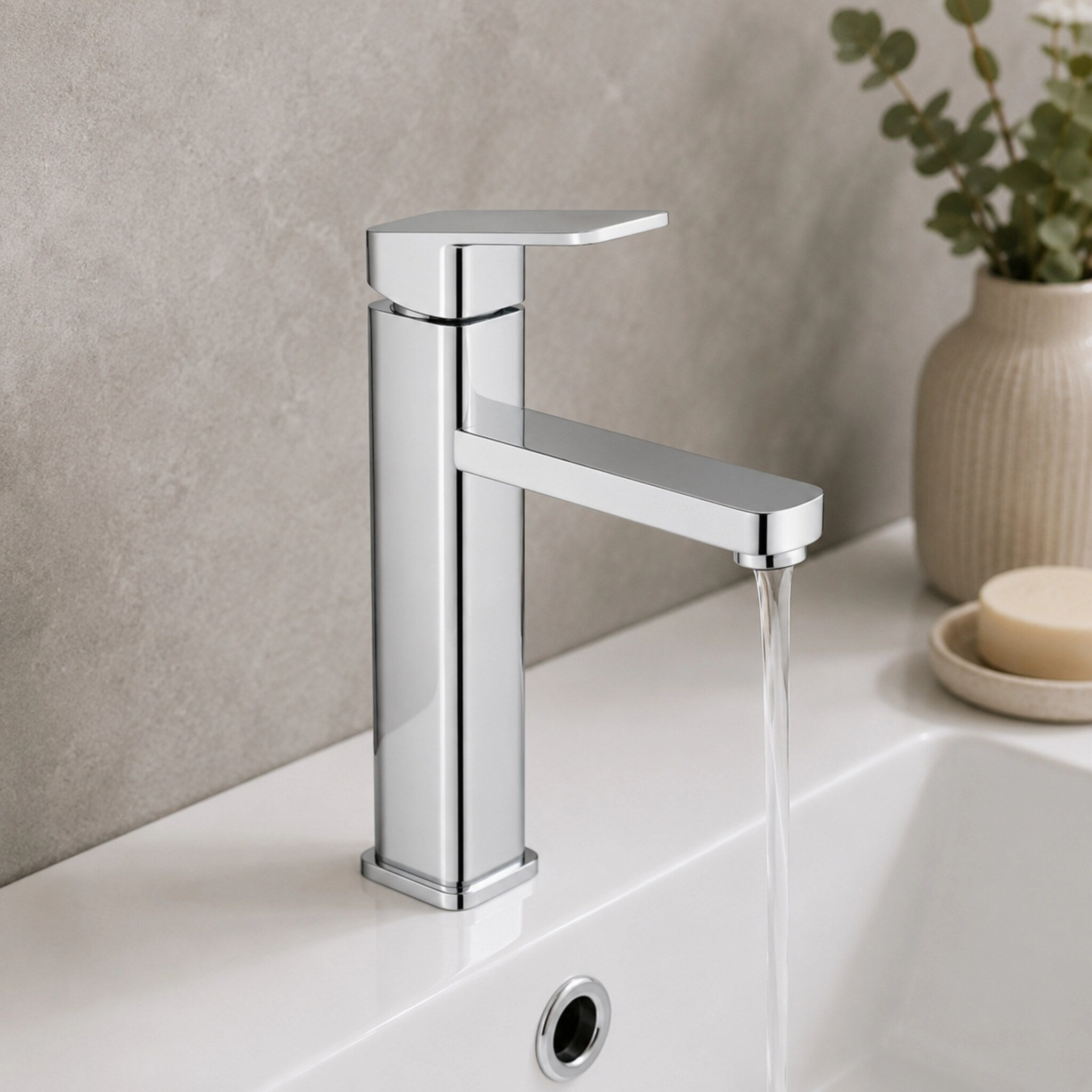 Grifería alta para lavabo