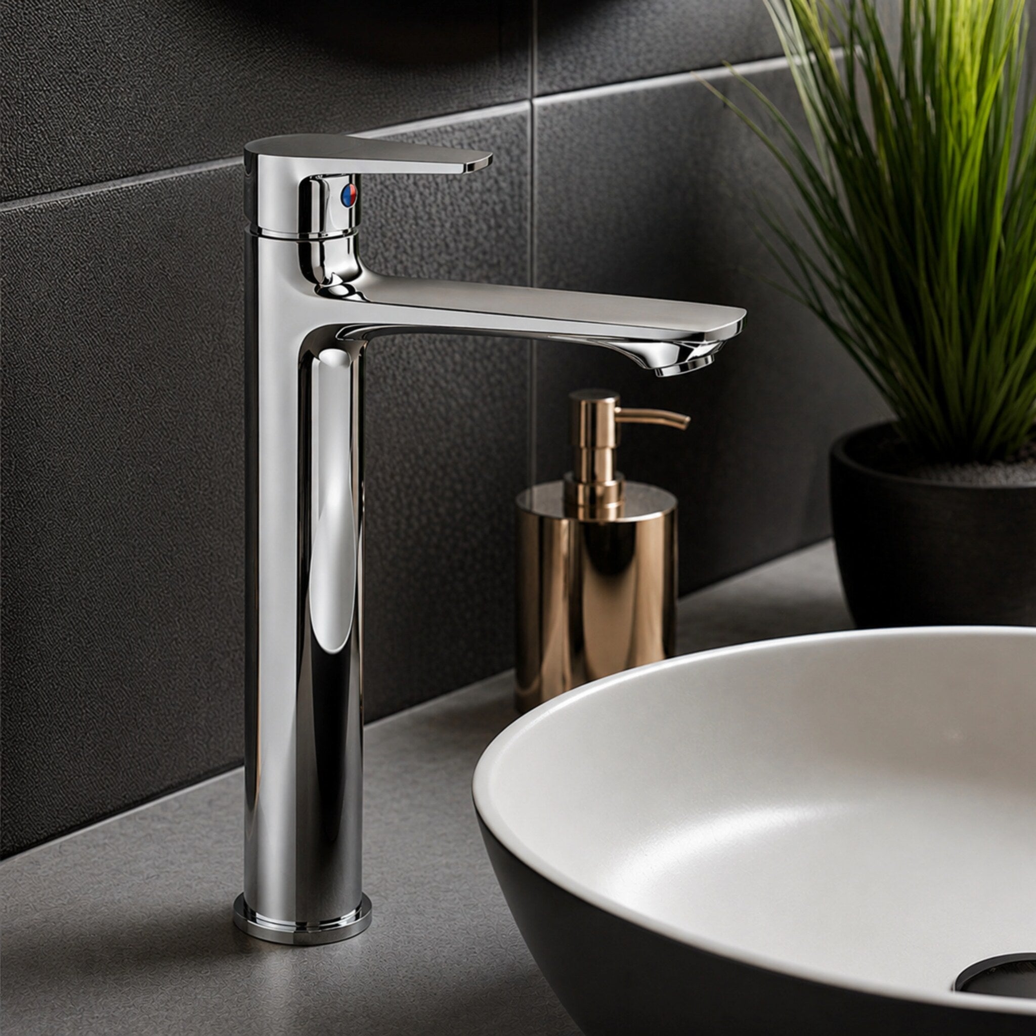 Grifería alta para lavabo