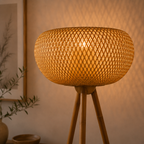 Lámpara de Pie de Bambu Trípode 120×40cm | RVZ-259