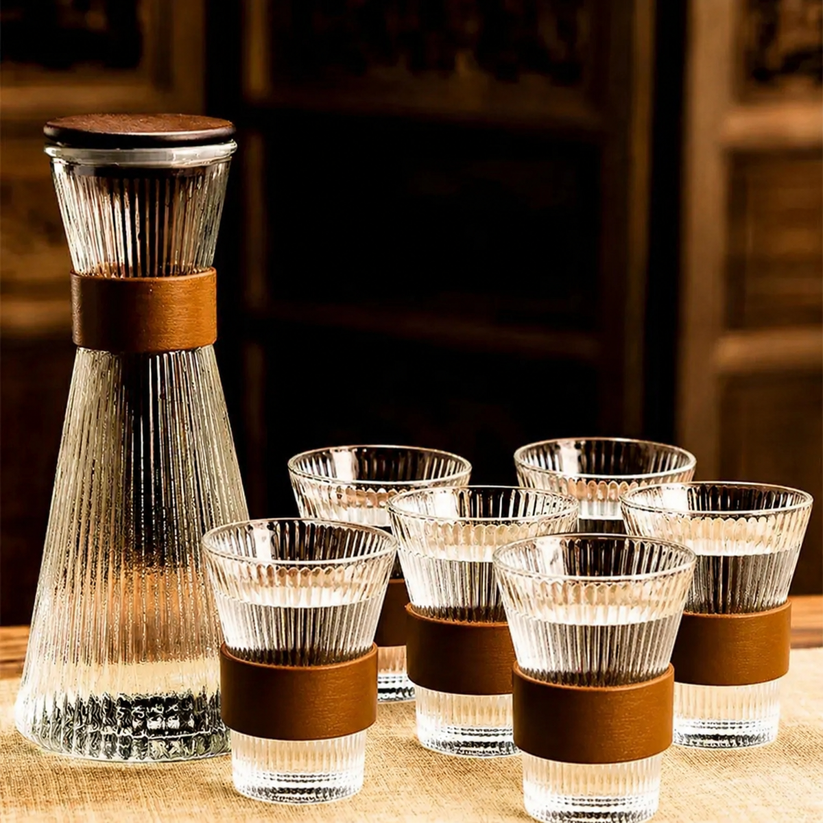 Set Jarra y 6 Vasos Vidrio Transparente | RVZ-141