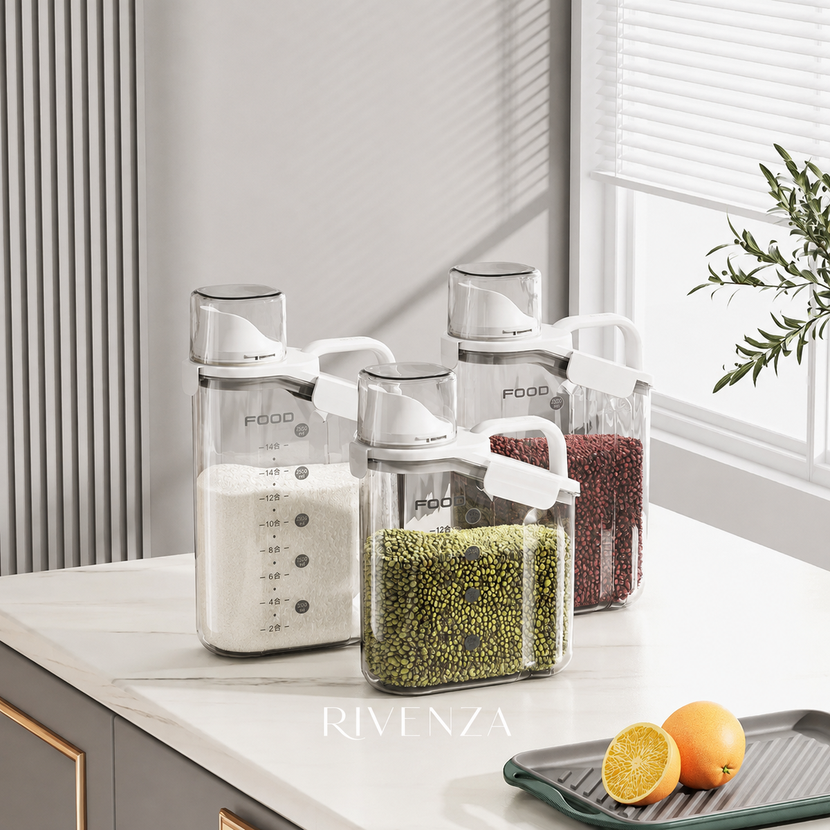 Frasco Recipiente Organizador Grande 1,6L Blanco | RVZ-154