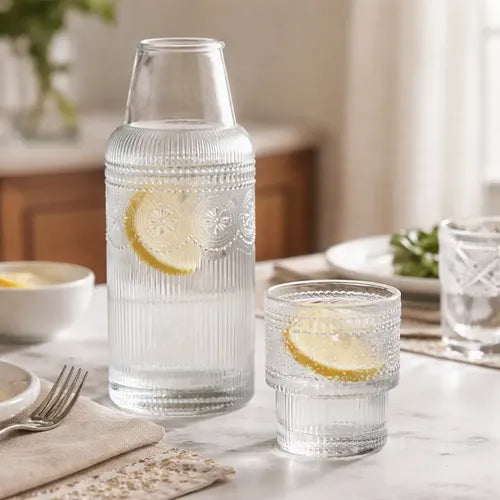 Jarra con Vaso Girasol Vidrio Transparente 1L | RVZ-132