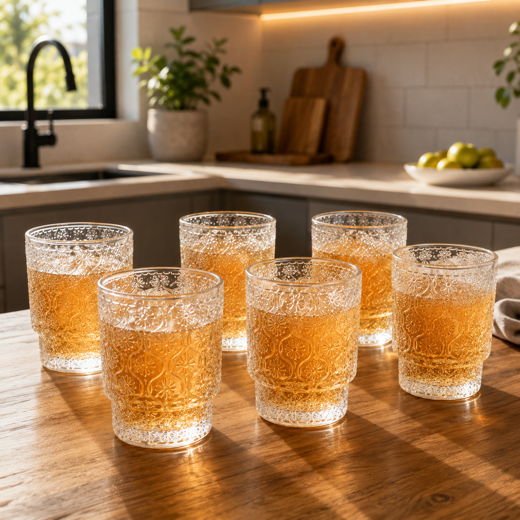 Set Vasos Apilables Vidrio Transparente | RVZ-136
