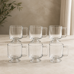 Set 6 Tazas con Asa Vidrio Transparente | RVZ-147