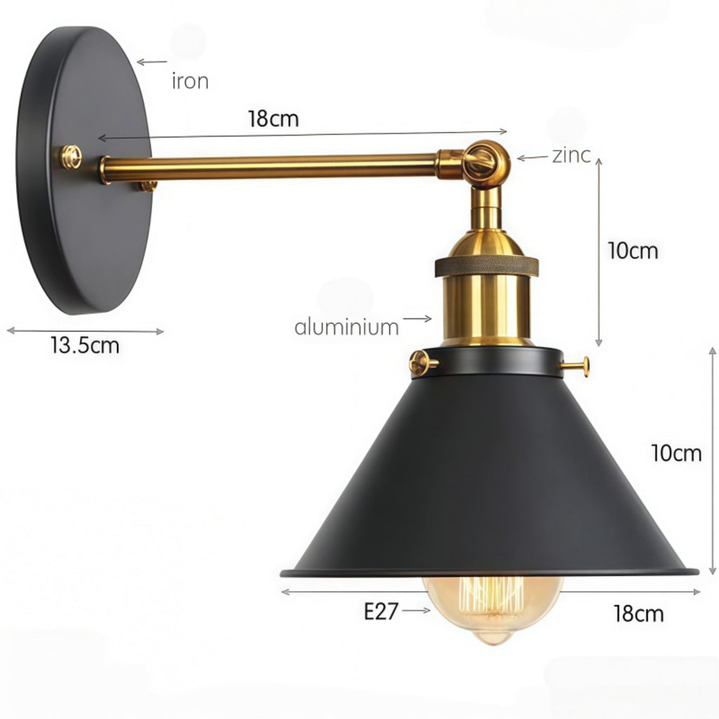 Aplique de Pared E27 18×21cm | RVZ-177 - Vista 3