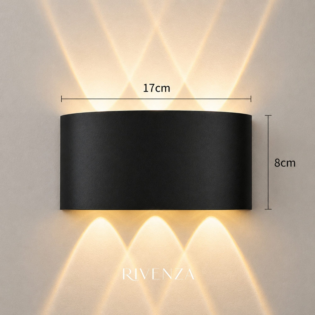 Aplique de Pared Rectangular 17×8cm | RVZ-187 - Vista 3
