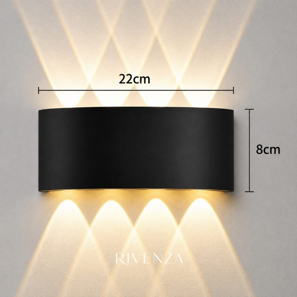 Aplique de Pared Rectangular 22×8cm | RVZ-188 - Vista 2
