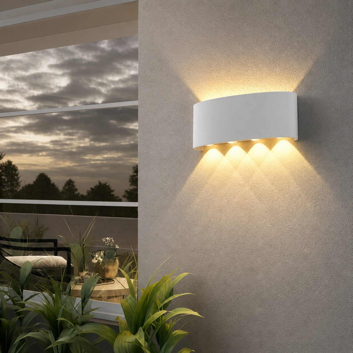 Aplique de Pared Exterior Rectangular 22×8cm | RVZ-189