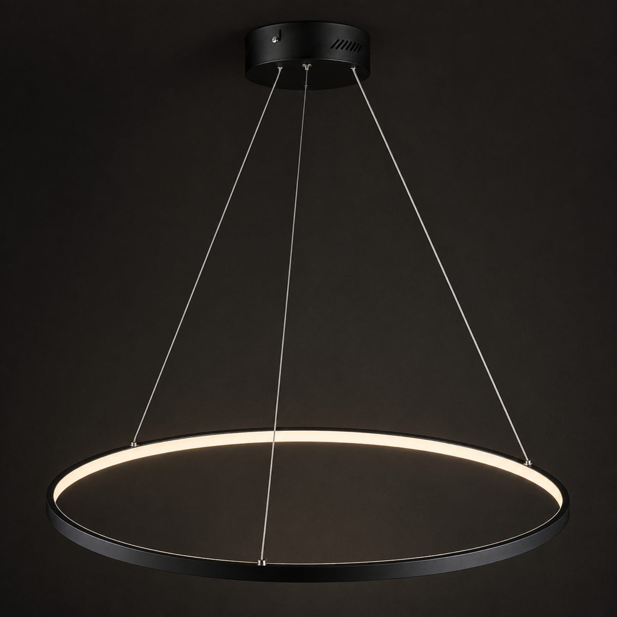 Colgante Circular LED Tricolor Negro 60cm | RVZ-203
