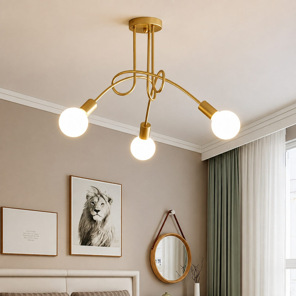Lampara Araña 3 Luces Dorado | RVZ-210