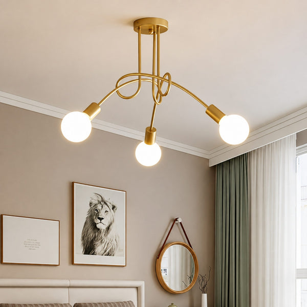 Lampara Araña 3 Luces Dorado | RVZ-210