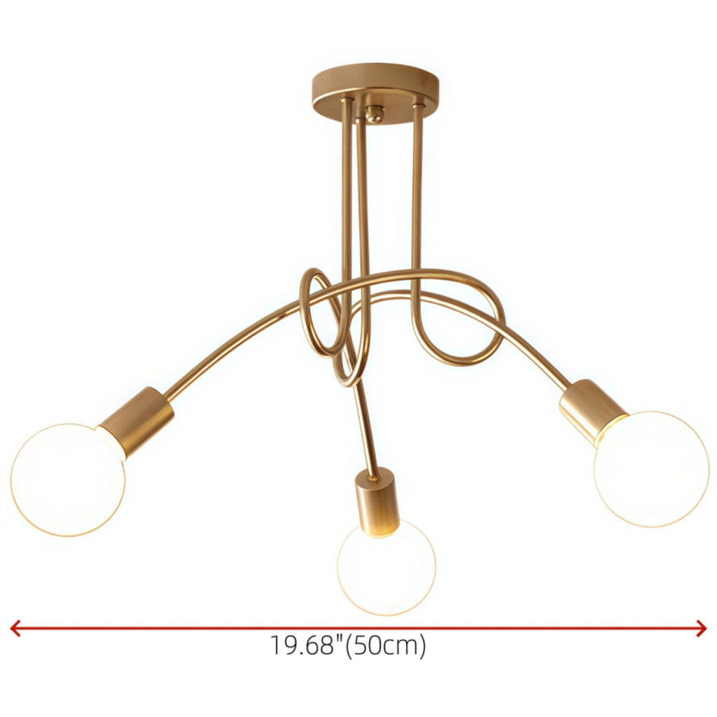 Lampara Araña 3 Luces Dorado | RVZ-210