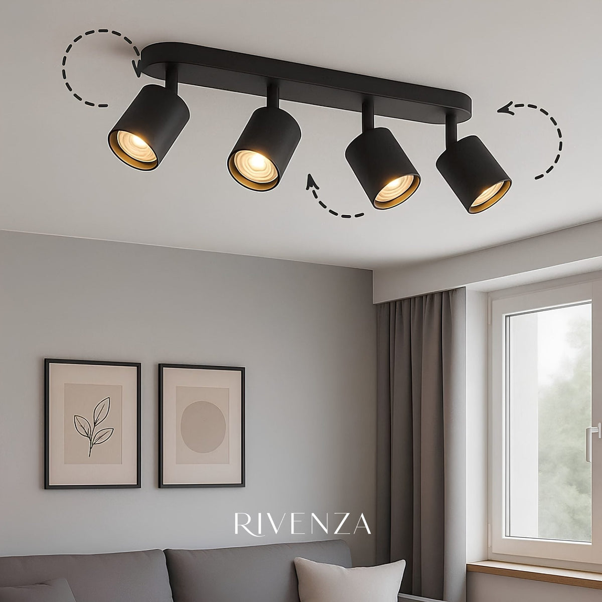 Plafón Riel 4 Focos 58cm | RVZ-240 - Vista 2