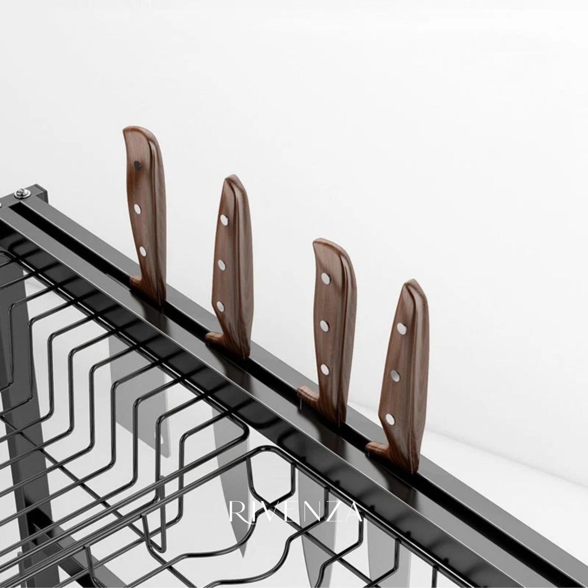 Escurridor Secaplatos Sobre Pileta 85cm Rack 2 Niveles Negro| RVZ-92