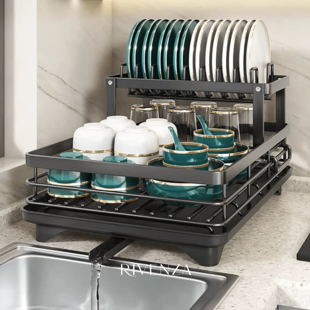 Escurridor de Platos 2 Niveles Negro | RVZ-94