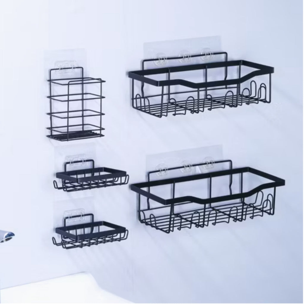 Estante Organizador accesorio Baño Ducha Set X5 Jabonera Adhesivo  | RVZ-99