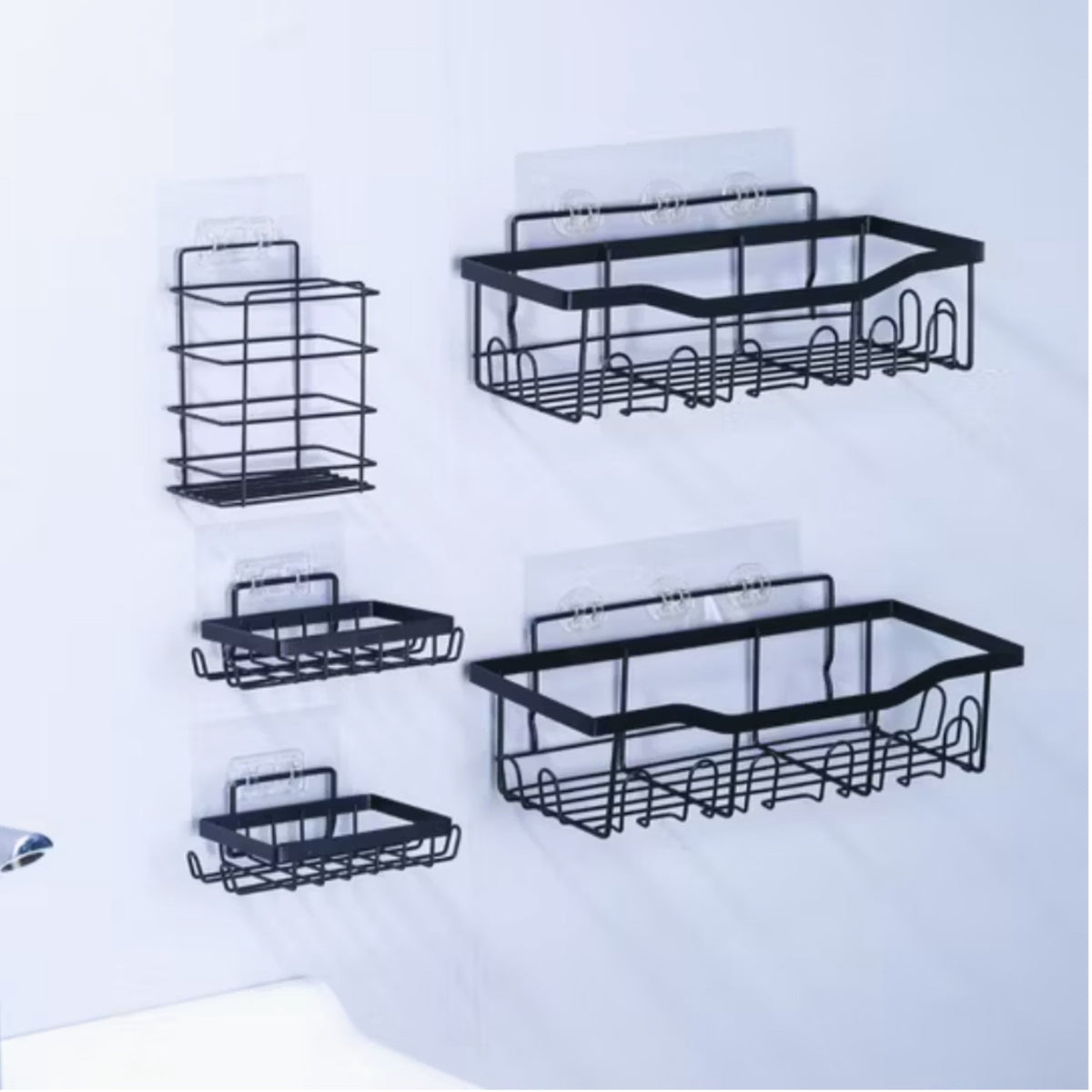 Estante Organizador accesorio Baño Ducha Set X5 Jabonera Adhesivo  | RVZ-99