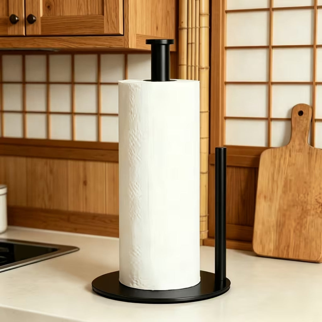 Porta Rollo Servilletero De Mesa Soporte Papel Toalla Cocina Negra | RVZ-108