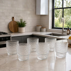 Set Vasos Apilables Vidrio Diseño  | RVZ-134