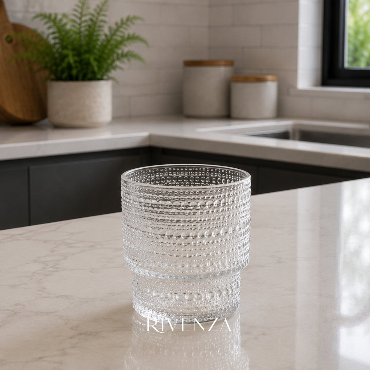 Set Vasos Apilables Vidrio Diseño  | RVZ-134
