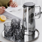 Set Jarra y 6 Vasos Lujo Cromado Dorado 1.6L | RVZ-138