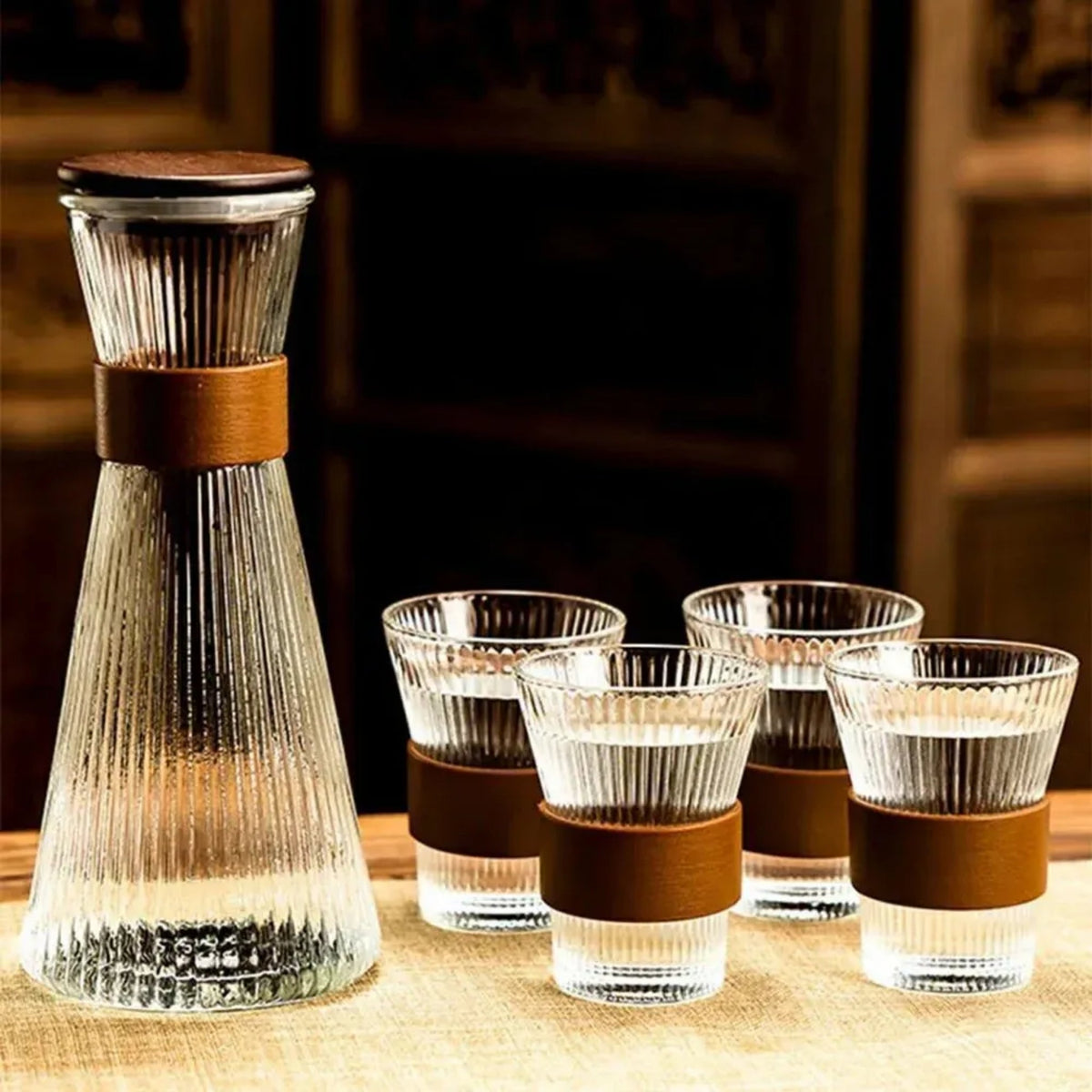 Set Jarra y 6 Vasos Vidrio Transparente | RVZ-141
