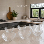 Set 6 Bowls Diamante Vidrio Transparente | RVZ-142