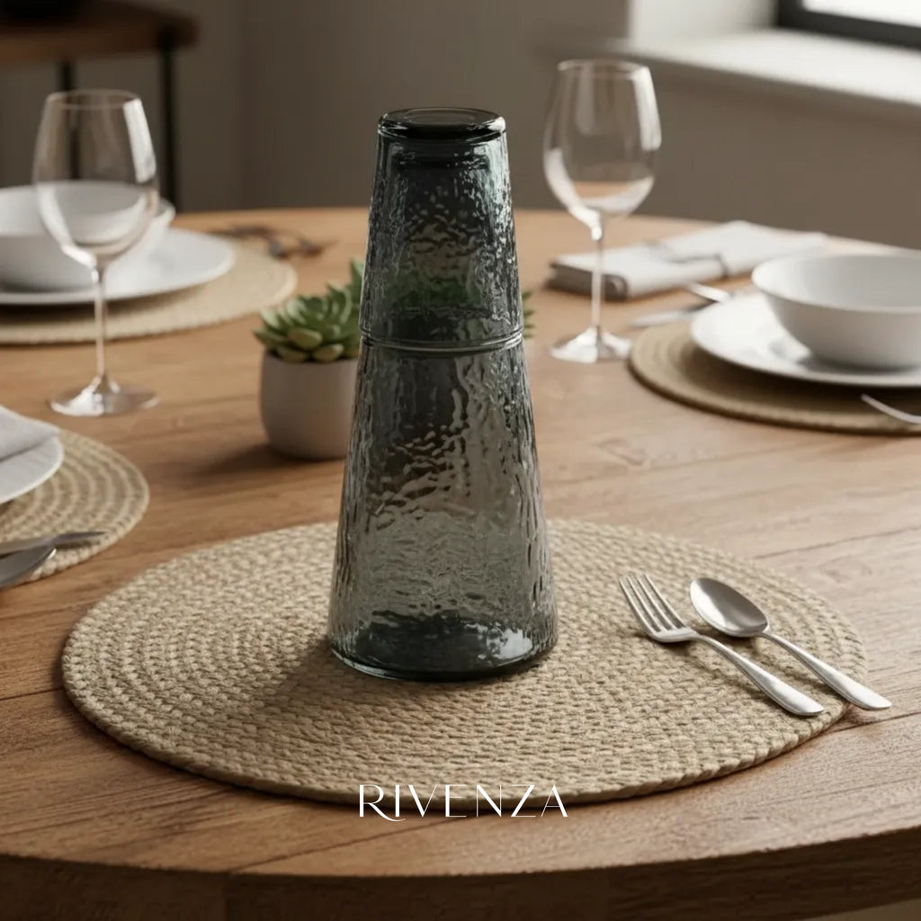 Jarra con Vaso Individual 850ml Gris Electroplateado | RVZ-143