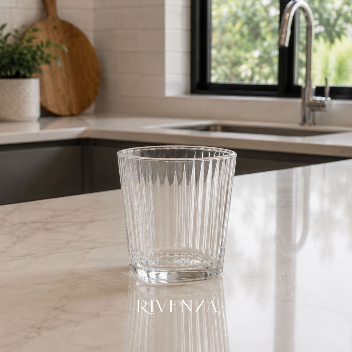 Set 6 Vasos Cuadrados 220ml Transparente | RVZ-145