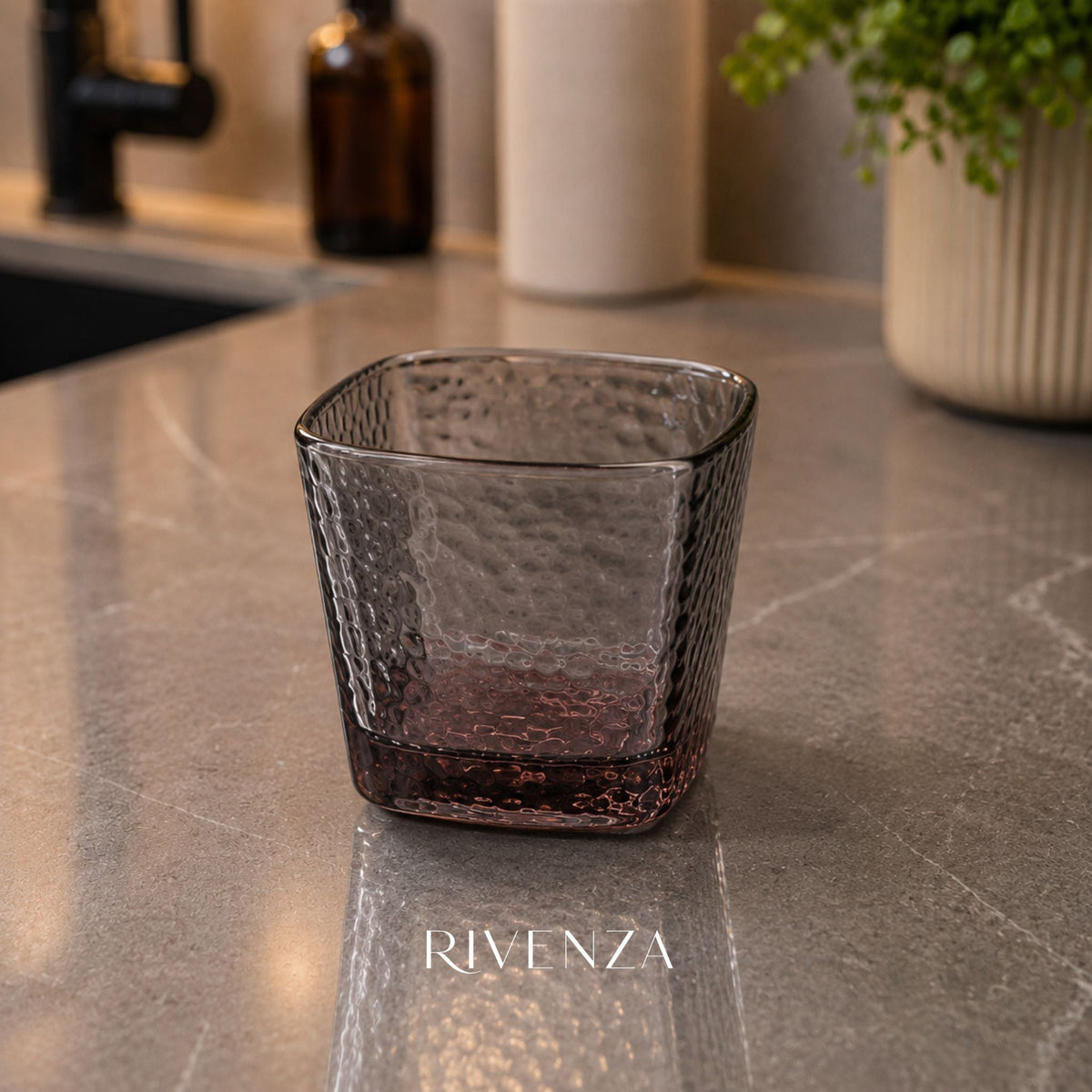Set 6 Vasos Cuadrados 220ml Gris | RVZ-146