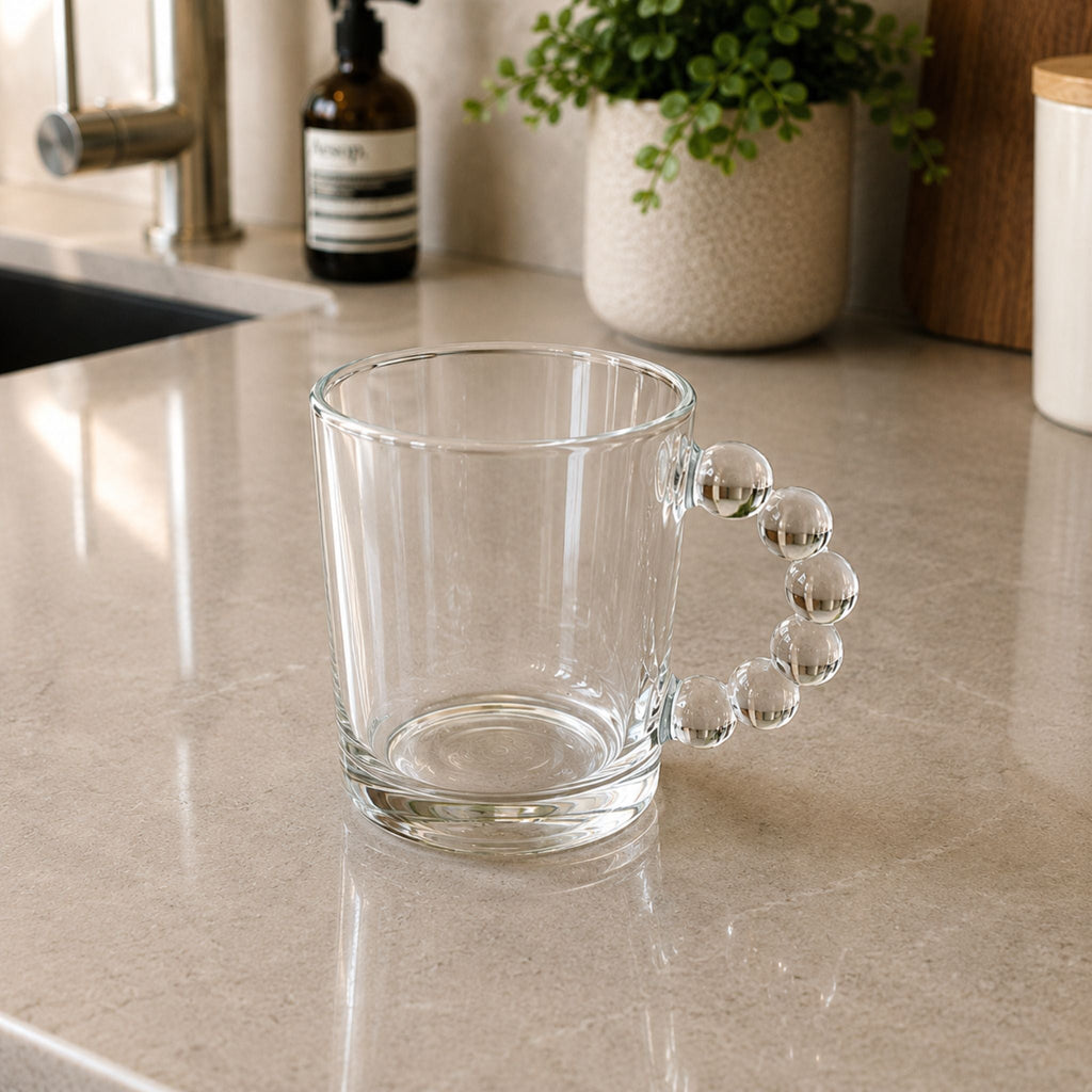 Set 6 Tazas Perla Grandes Transparente | RVZ-149