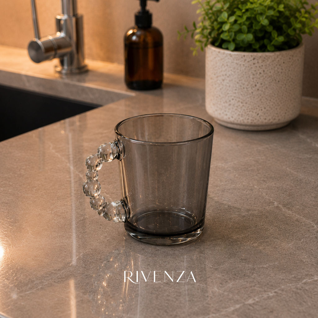 Set 6 Tazas Perla Grandes Gris | RVZ-150
