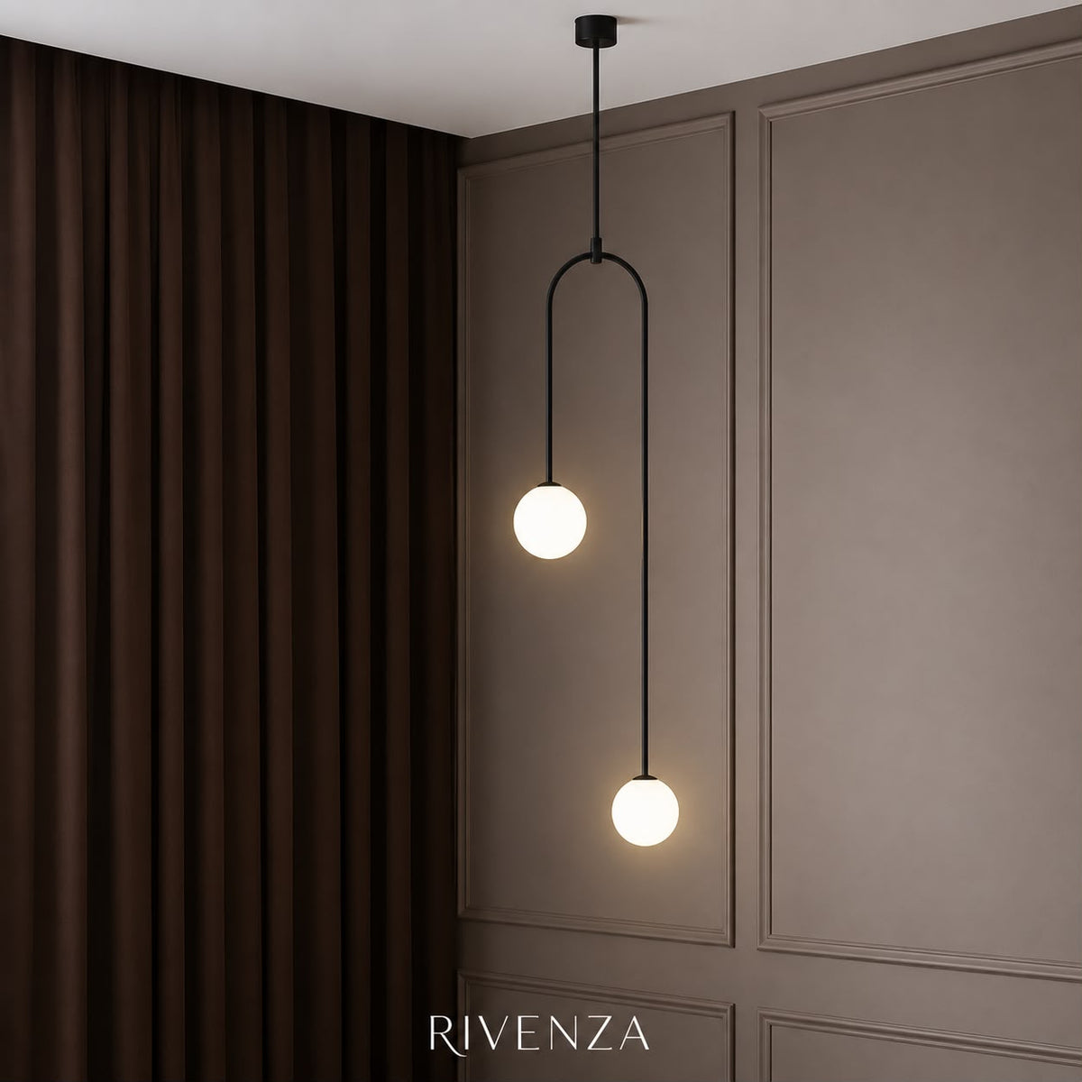 Colgante Tubo Negro 30×115cm | RVZ-85